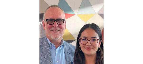 scholarship winner smiling with Jeff